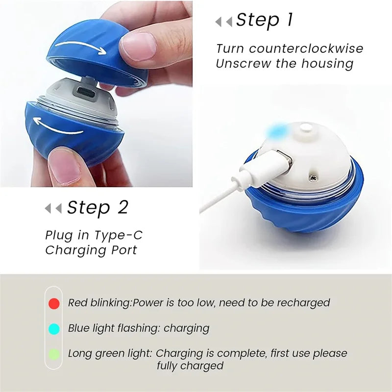 Smart Electronic Dog & Cat Toy: USB Bouncing Ball for Indoor Play and Exercise