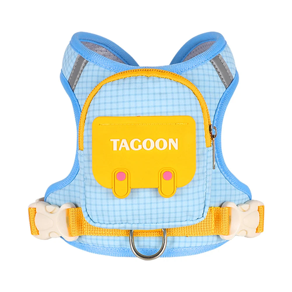 3-in-1 Reflective Pet Harness & Leash Set with Built-In Backpack