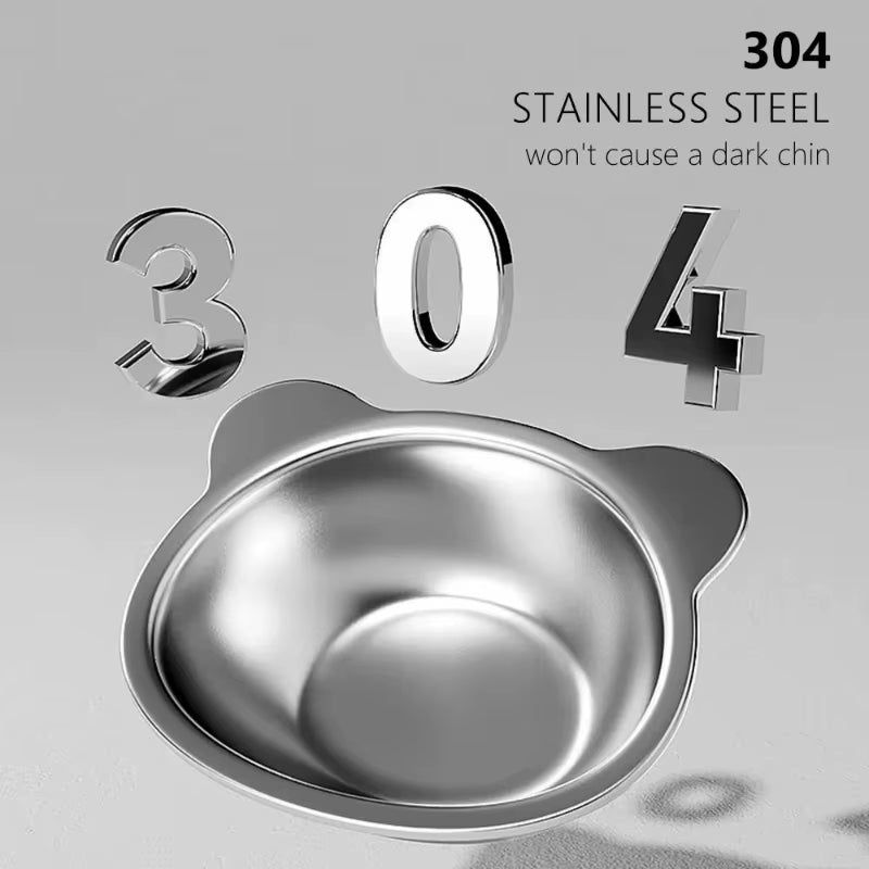 Elevated Stainless Steel Cat Bowl: 15° Tilted Raised Feeder for Cats & Puppies