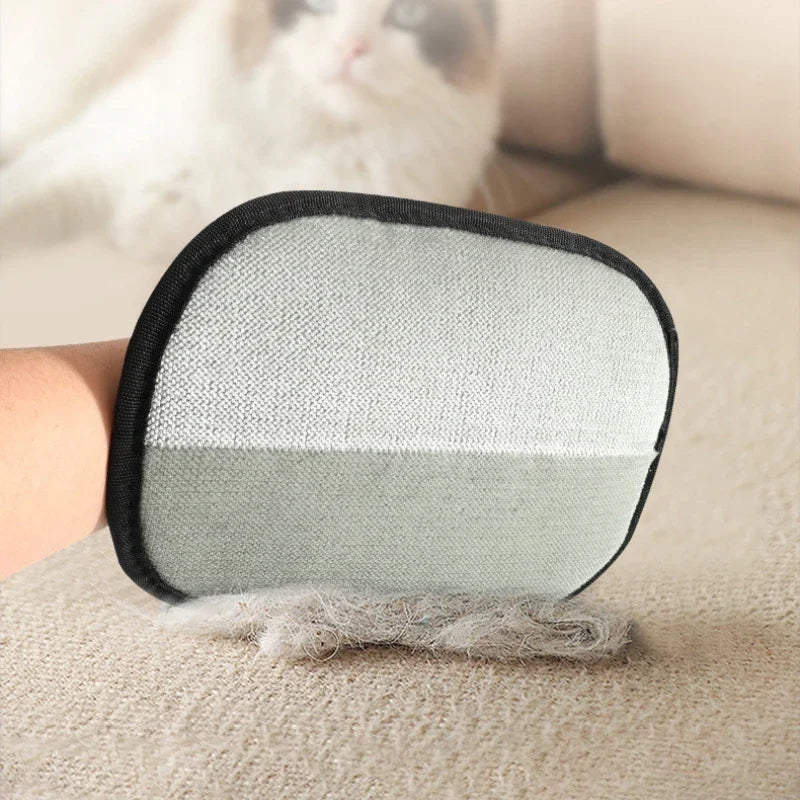 Pet Hair Removal Grooming Gloves: Double-Sided Deshedding Tool for Dogs & Cats