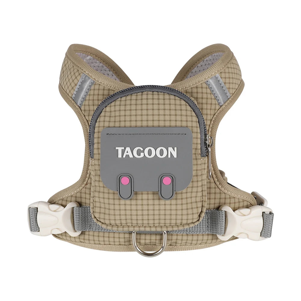 3-in-1 Reflective Pet Harness & Leash Set with Built-In Backpack