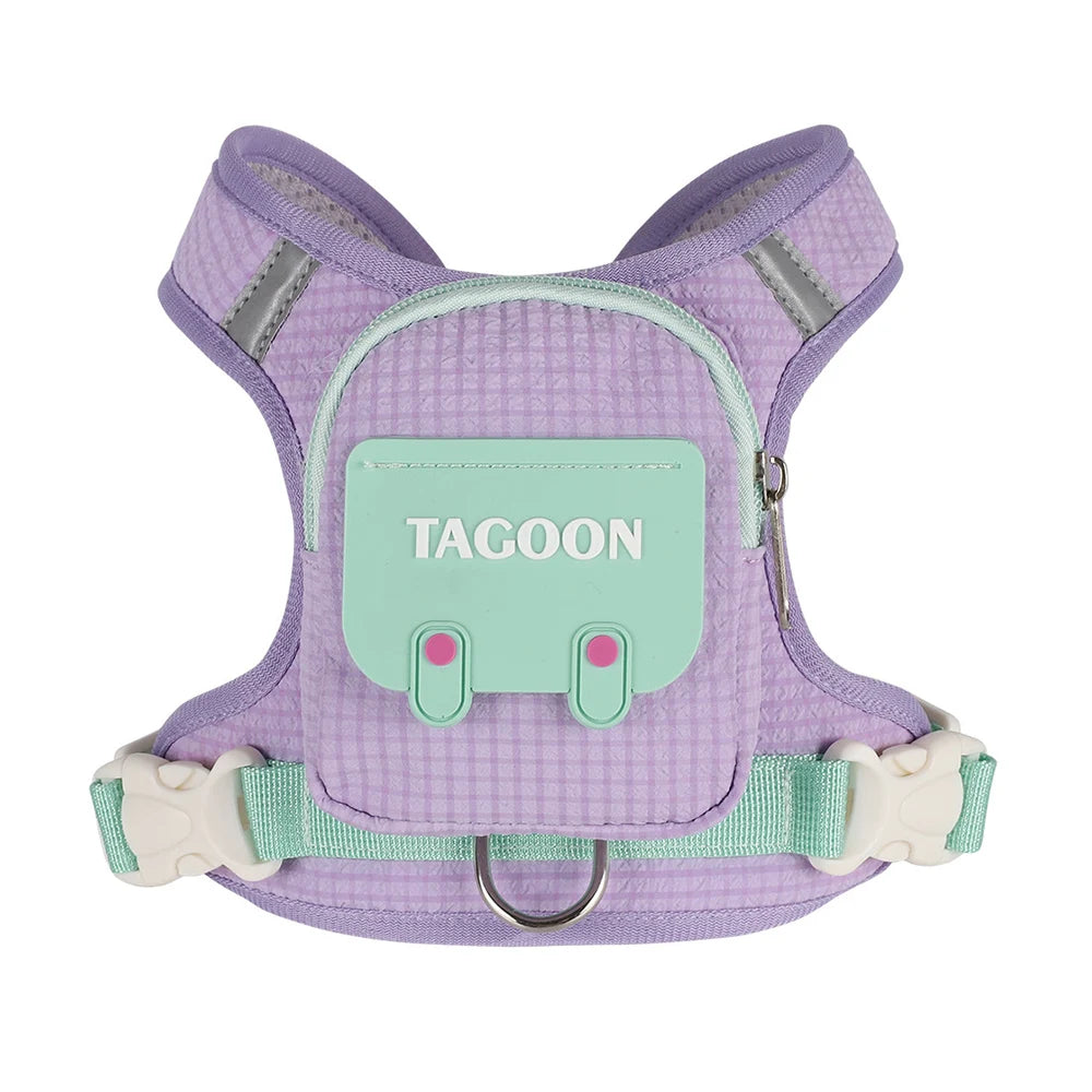 3-in-1 Reflective Pet Harness & Leash Set with Built-In Backpack