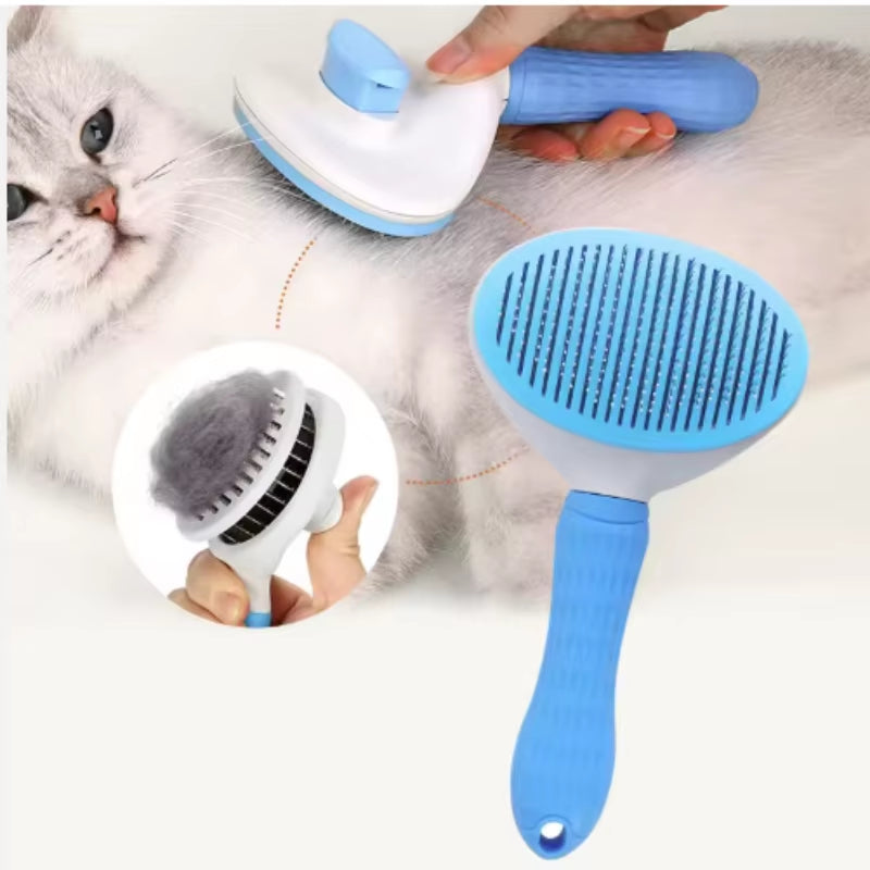 Self-Cleaning Pet Grooming Brush and Comb for Dogs and Cats - Dematting Tool and Hair Remover