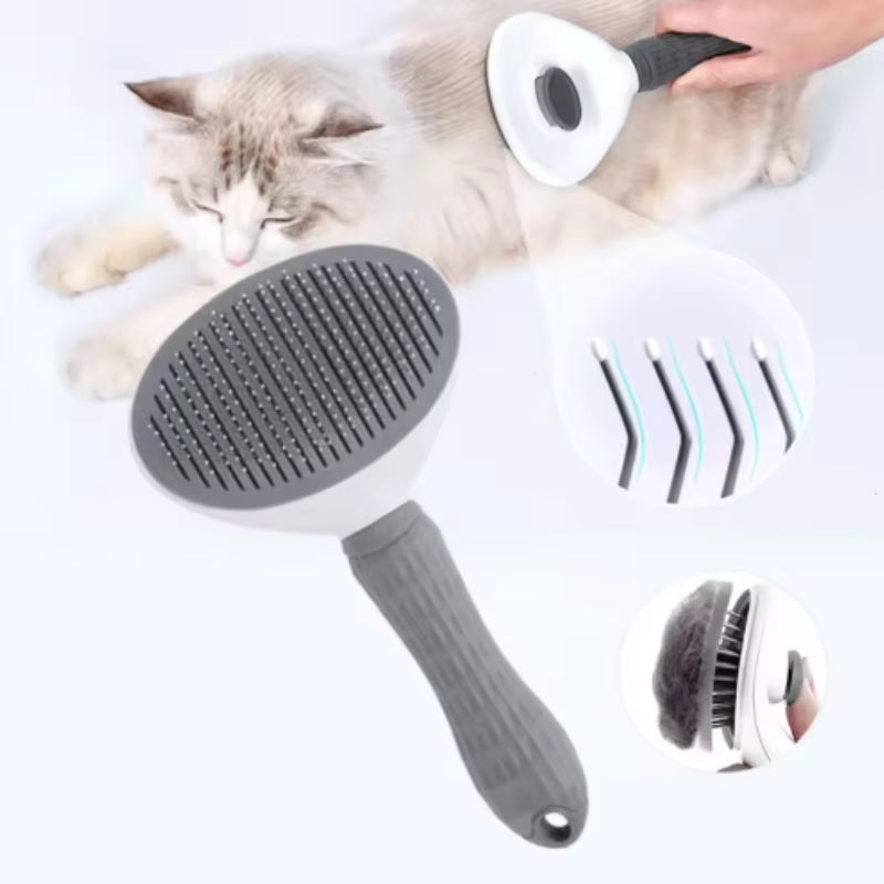 Self-Cleaning Pet Grooming Brush and Comb for Dogs and Cats - Dematting Tool and Hair Remover